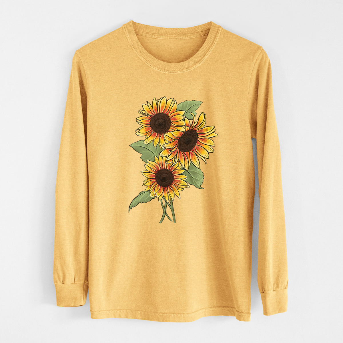 Firecracker Sunflowers - Helianthus annuus - Heavyweight 100% Cotton Long Sleeve