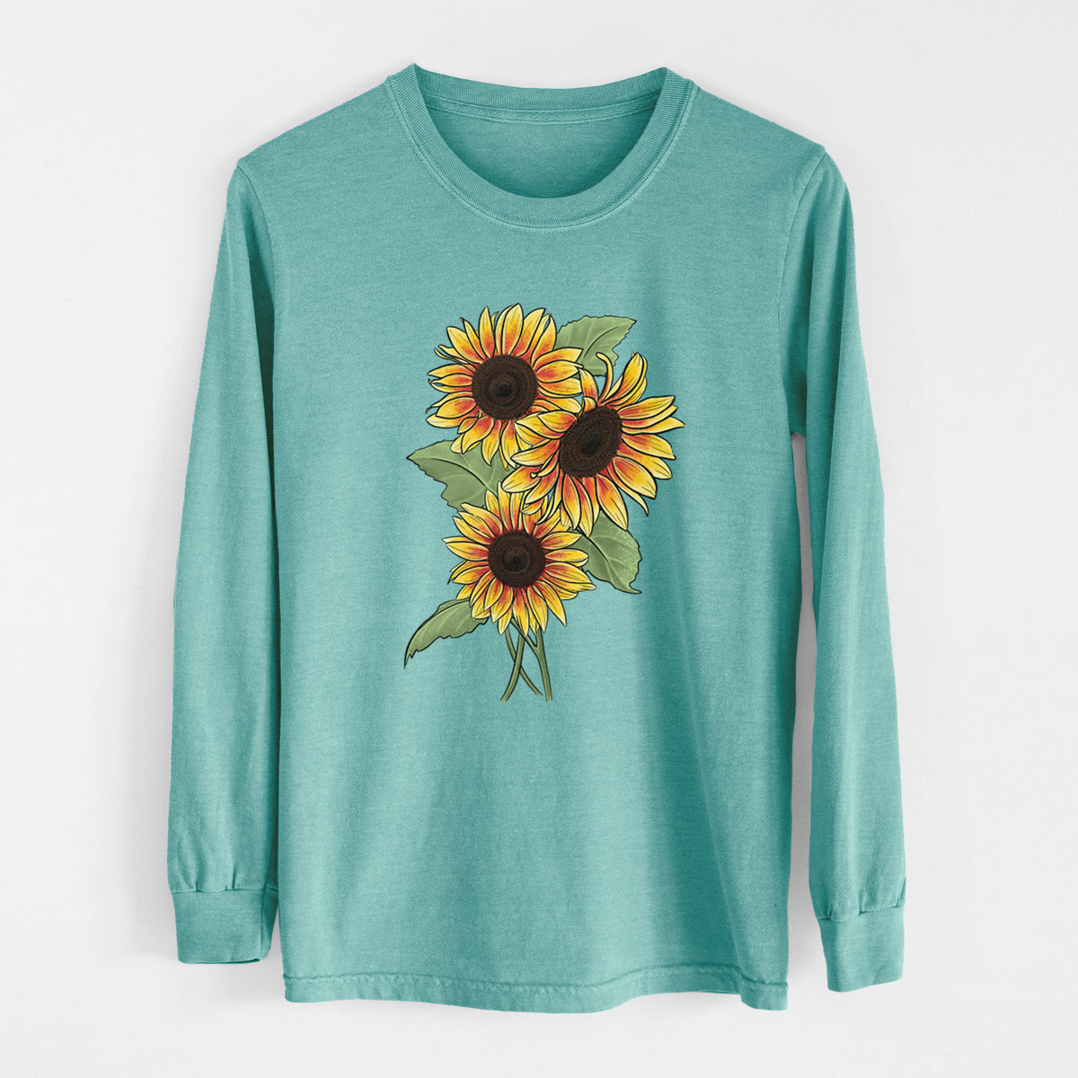 Firecracker Sunflowers - Helianthus annuus - Heavyweight 100% Cotton Long Sleeve