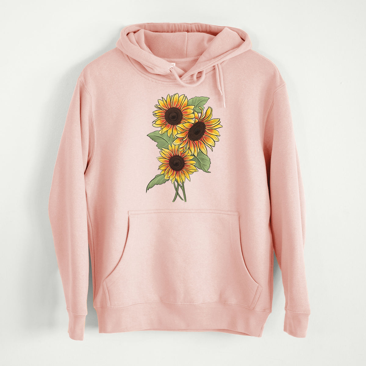 Firecracker Sunflowers - Helianthus annuus  - Mid-Weight Unisex Premium Blend Hoodie