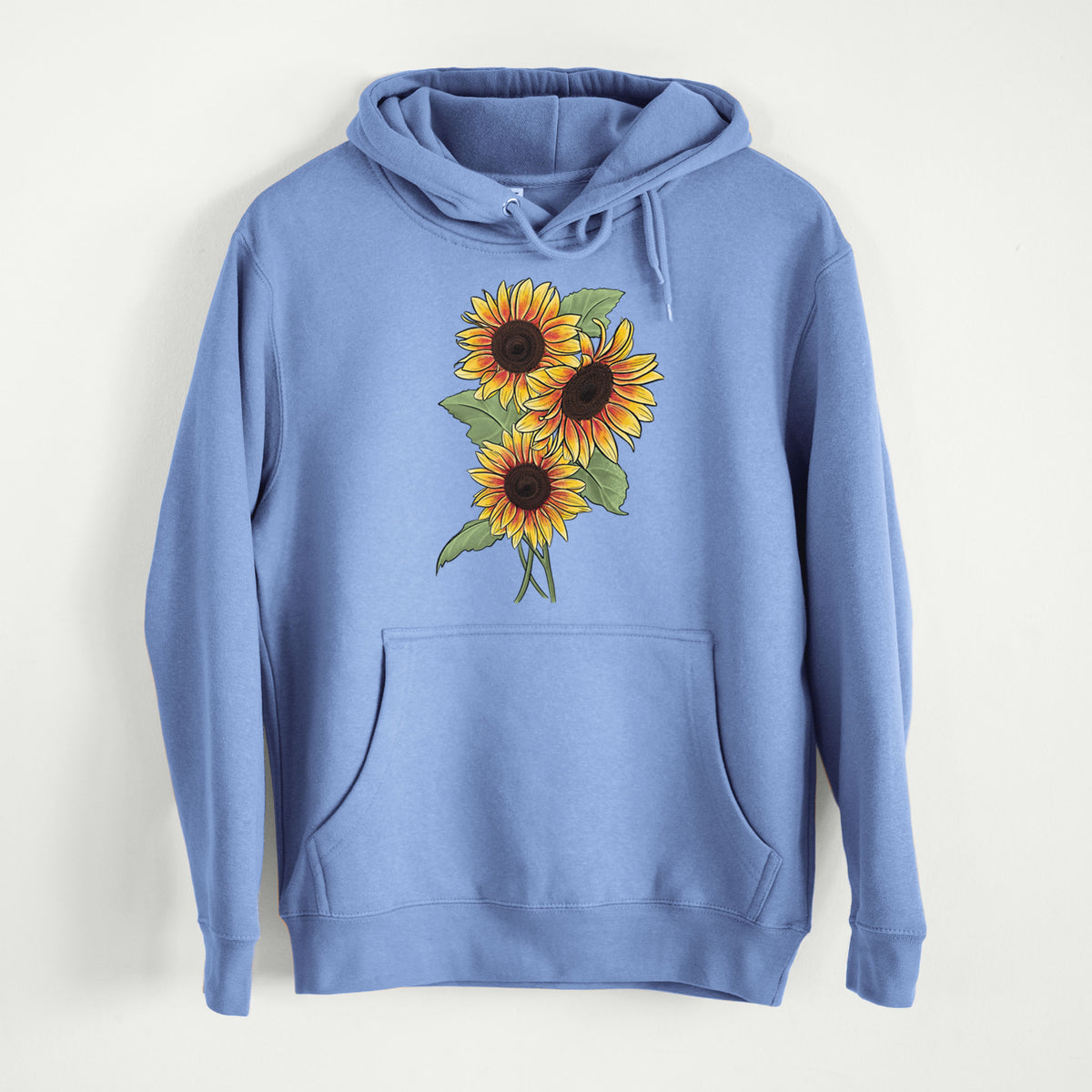 Firecracker Sunflowers - Helianthus annuus  - Mid-Weight Unisex Premium Blend Hoodie