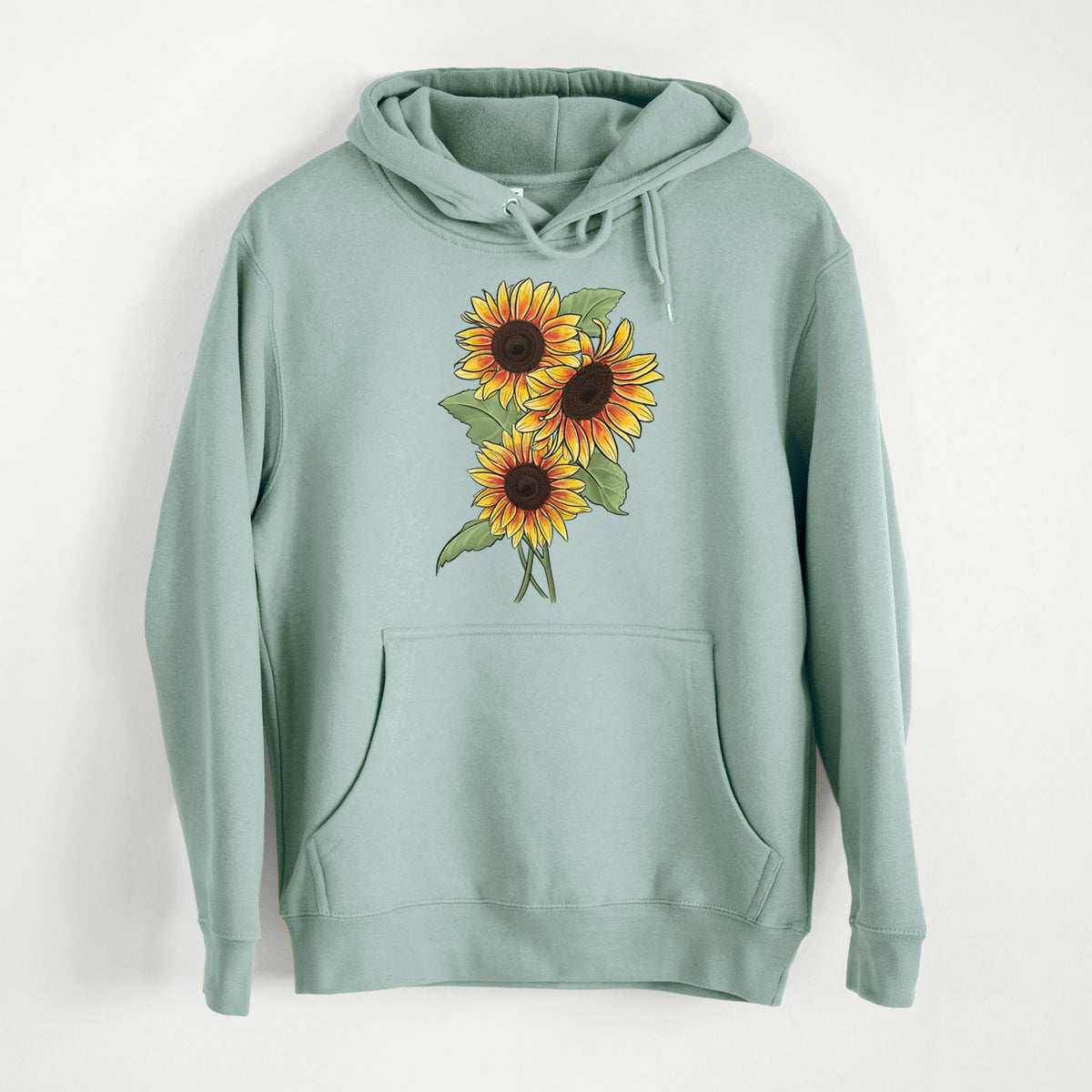 Firecracker Sunflowers - Helianthus annuus  - Mid-Weight Unisex Premium Blend Hoodie