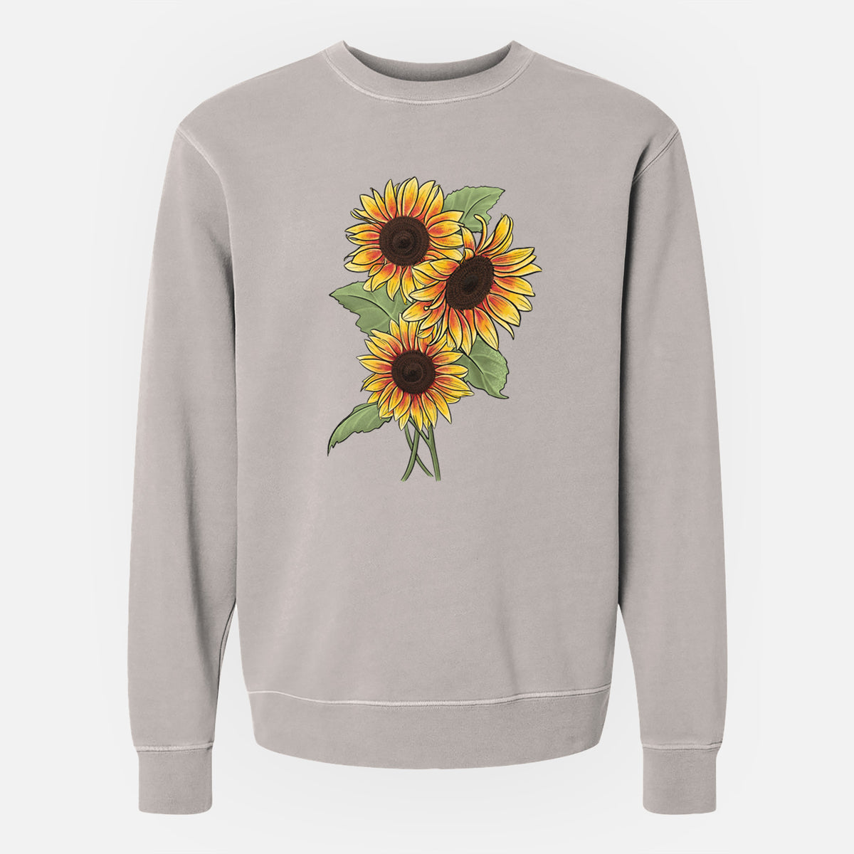 Firecracker Sunflowers - Helianthus annuus - Unisex Pigment Dyed Crew Sweatshirt