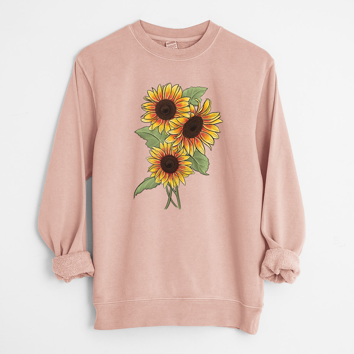 Firecracker Sunflowers - Helianthus annuus - Unisex Pigment Dyed Crew Sweatshirt