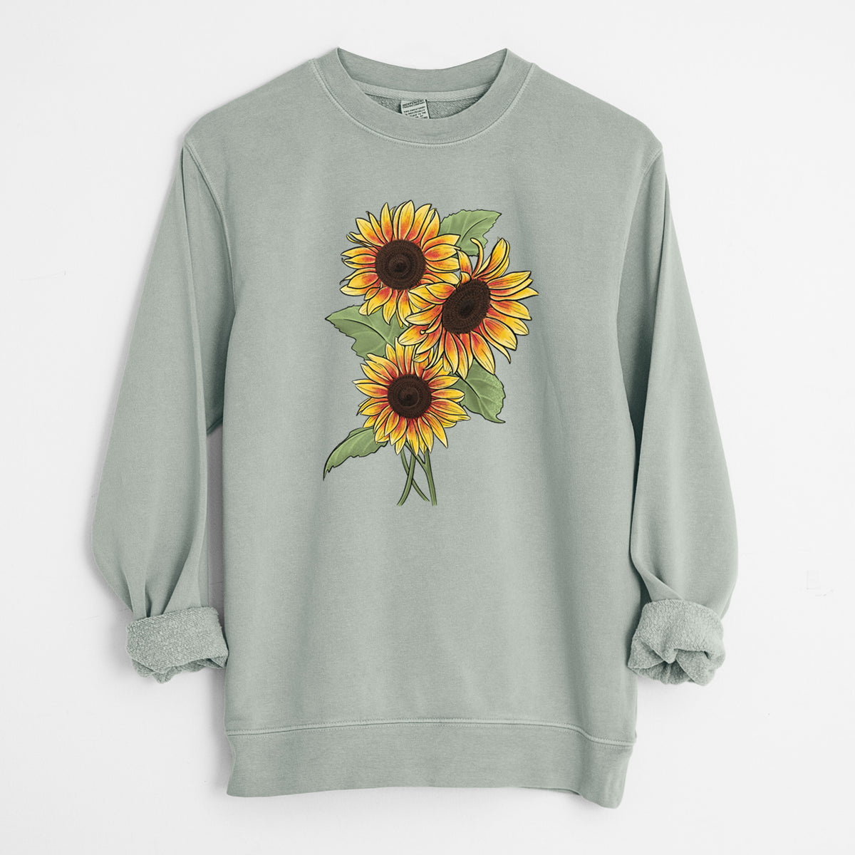 Firecracker Sunflowers - Helianthus annuus - Unisex Pigment Dyed Crew Sweatshirt