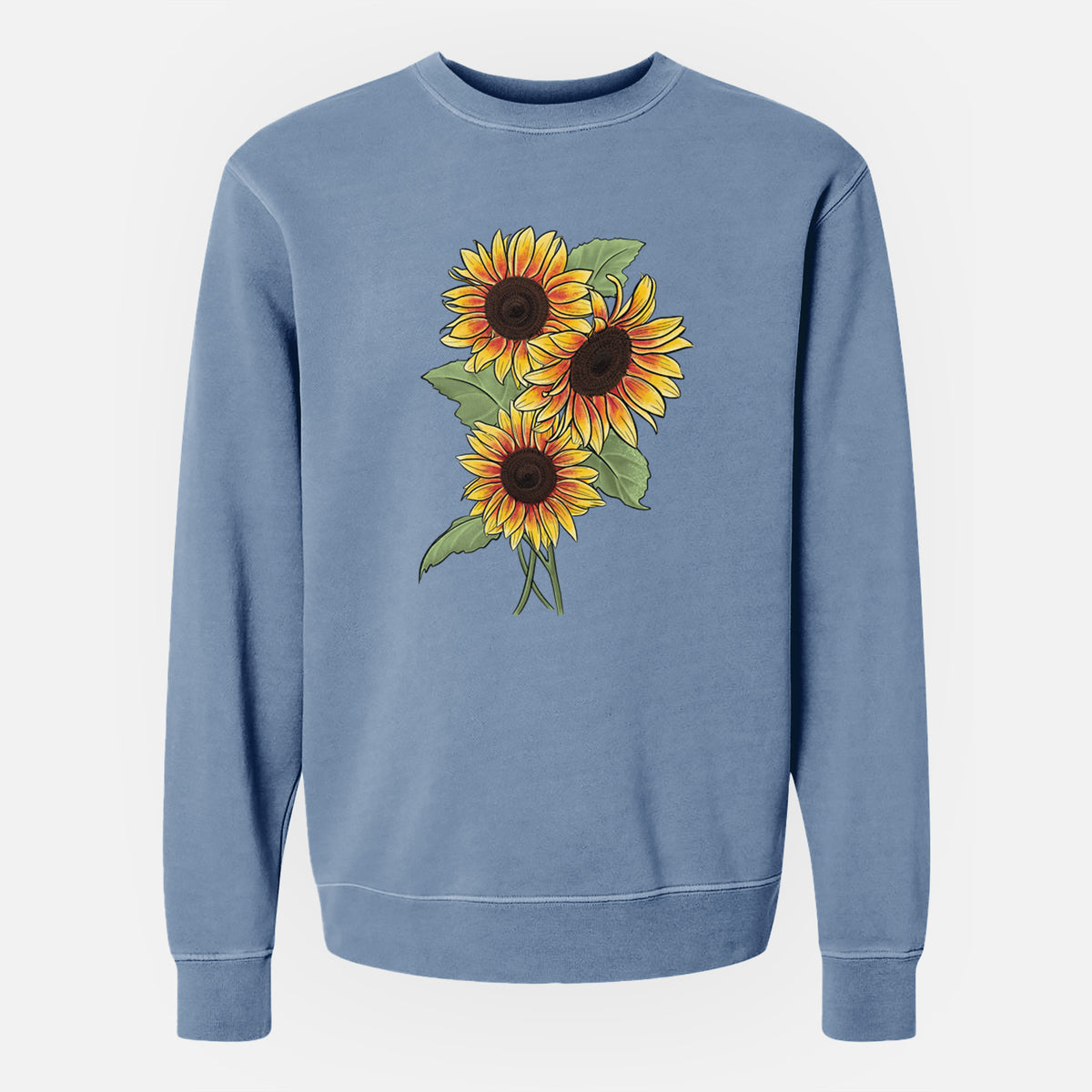 Firecracker Sunflowers - Helianthus annuus - Unisex Pigment Dyed Crew Sweatshirt