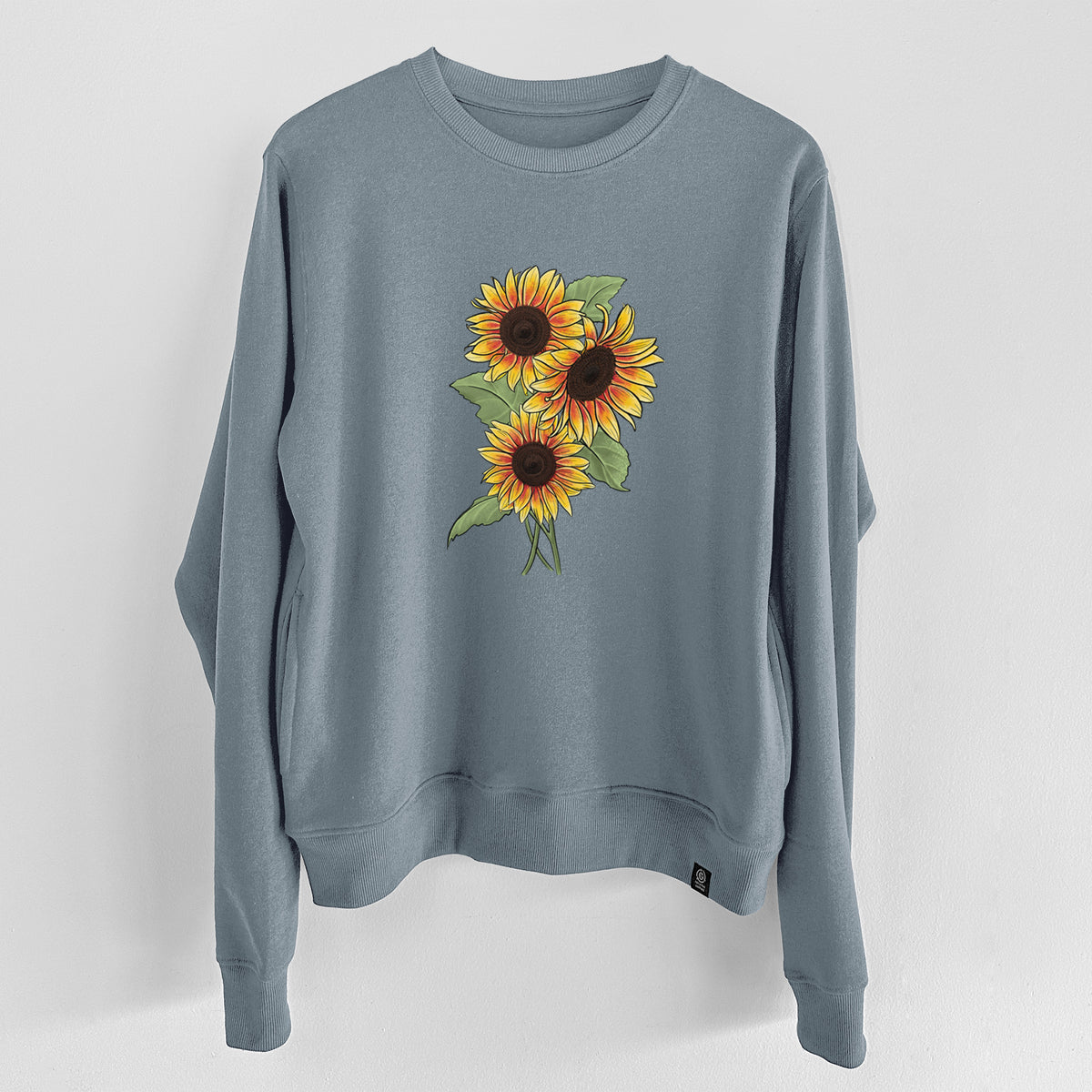 Firecracker Sunflowers - Helianthus annuus  - Unisex Reclaimed Crewneck Sweatshirt