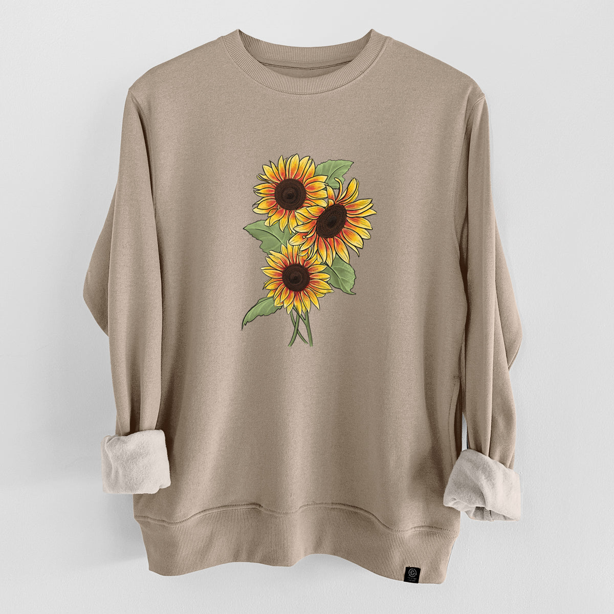 Firecracker Sunflowers - Helianthus annuus  - Unisex Reclaimed Crewneck Sweatshirt