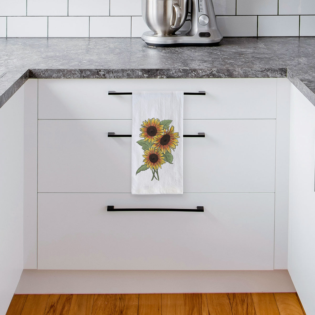 Firecracker Sunflowers - Helianthus annuus Tea Towel