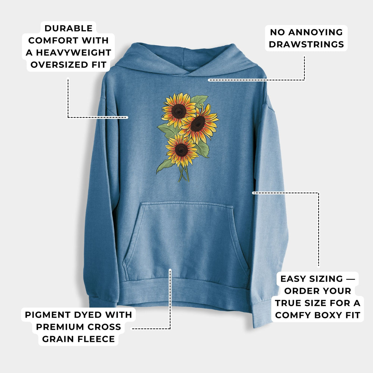 Firecracker Sunflowers - Helianthus annuus  - Urban Heavyweight Hoodie