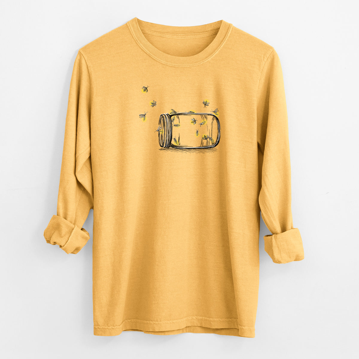 Summer Fireflies - Men&#39;s Heavyweight 100% Cotton Long Sleeve