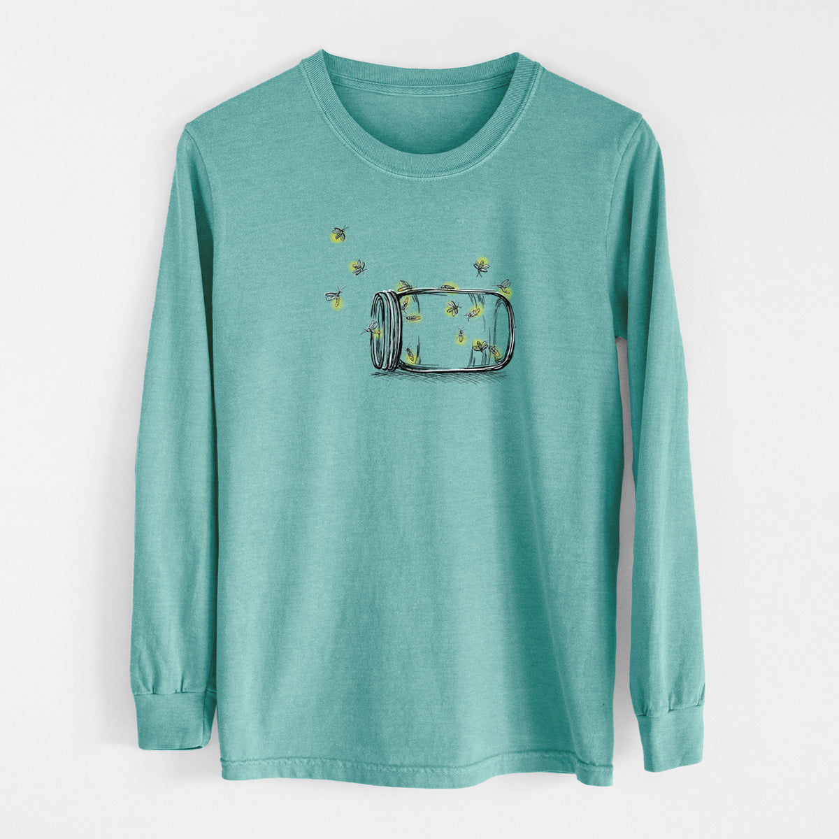 Summer Fireflies - Men&#39;s Heavyweight 100% Cotton Long Sleeve