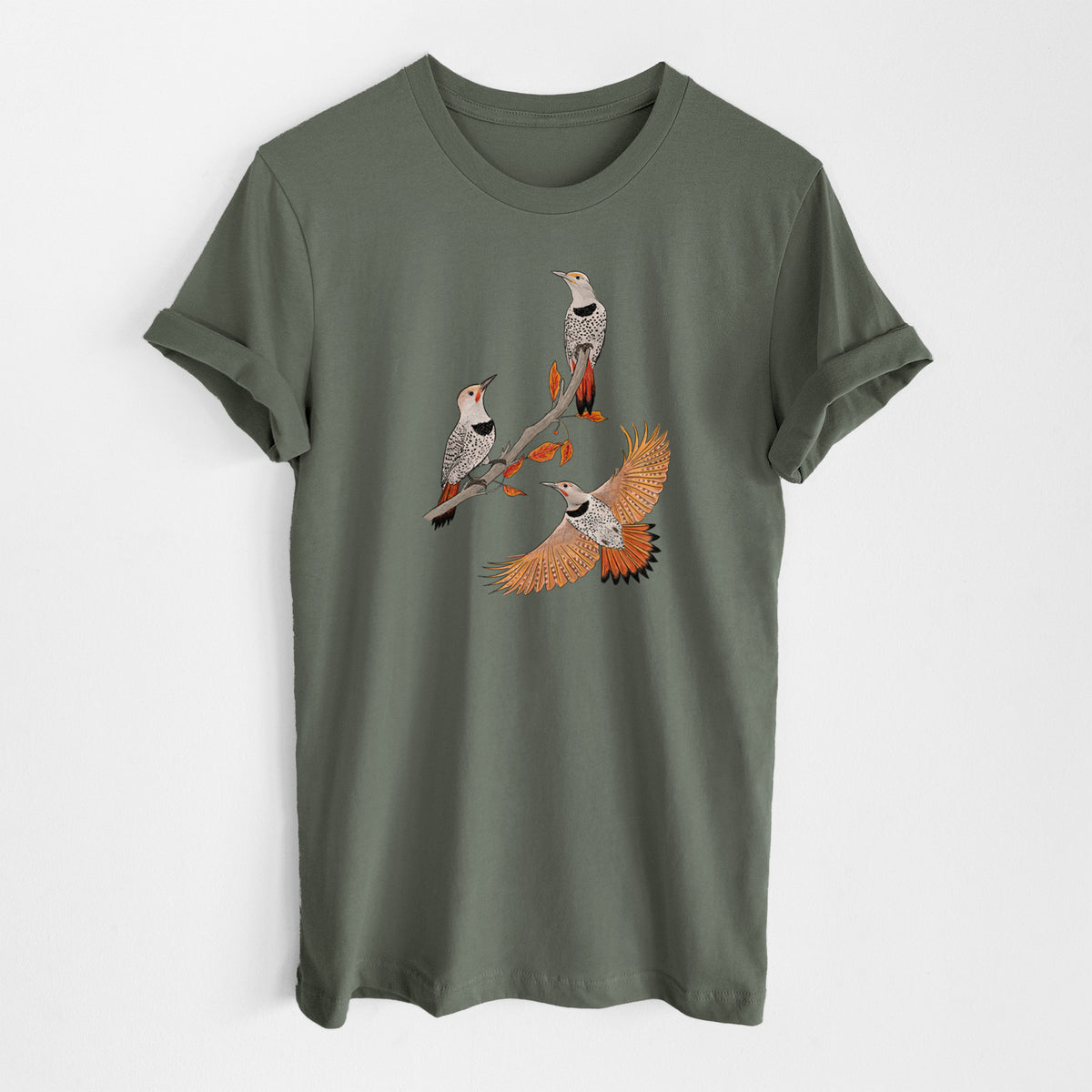 Northern Flickers (Red-shafted) - Colaptes auratus - Lightweight 100% Cotton Unisex Crewneck