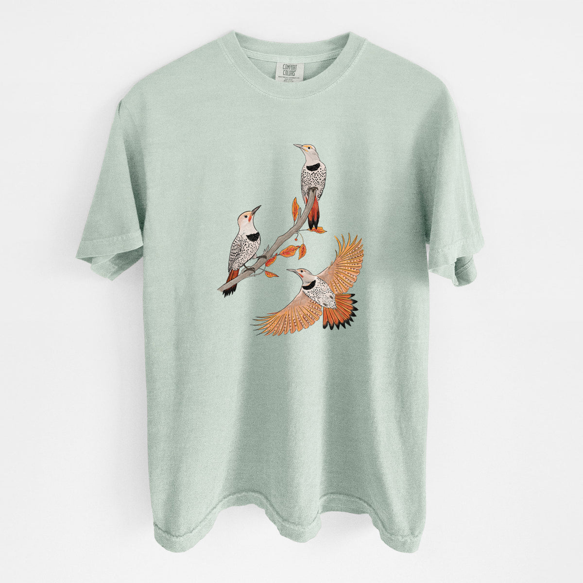 Northern Flickers (Red-shafted) - Colaptes auratus - Unisex Comfort Colors Garment-Dyed Heavyweight T-shirt