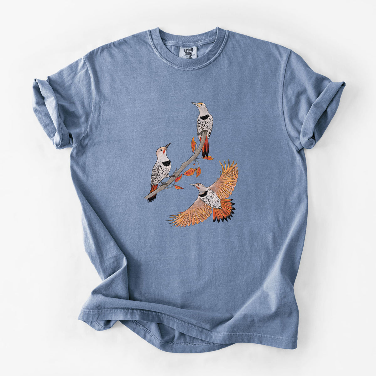 Northern Flickers (Red-shafted) - Colaptes auratus - Unisex Comfort Colors Garment-Dyed Heavyweight T-shirt