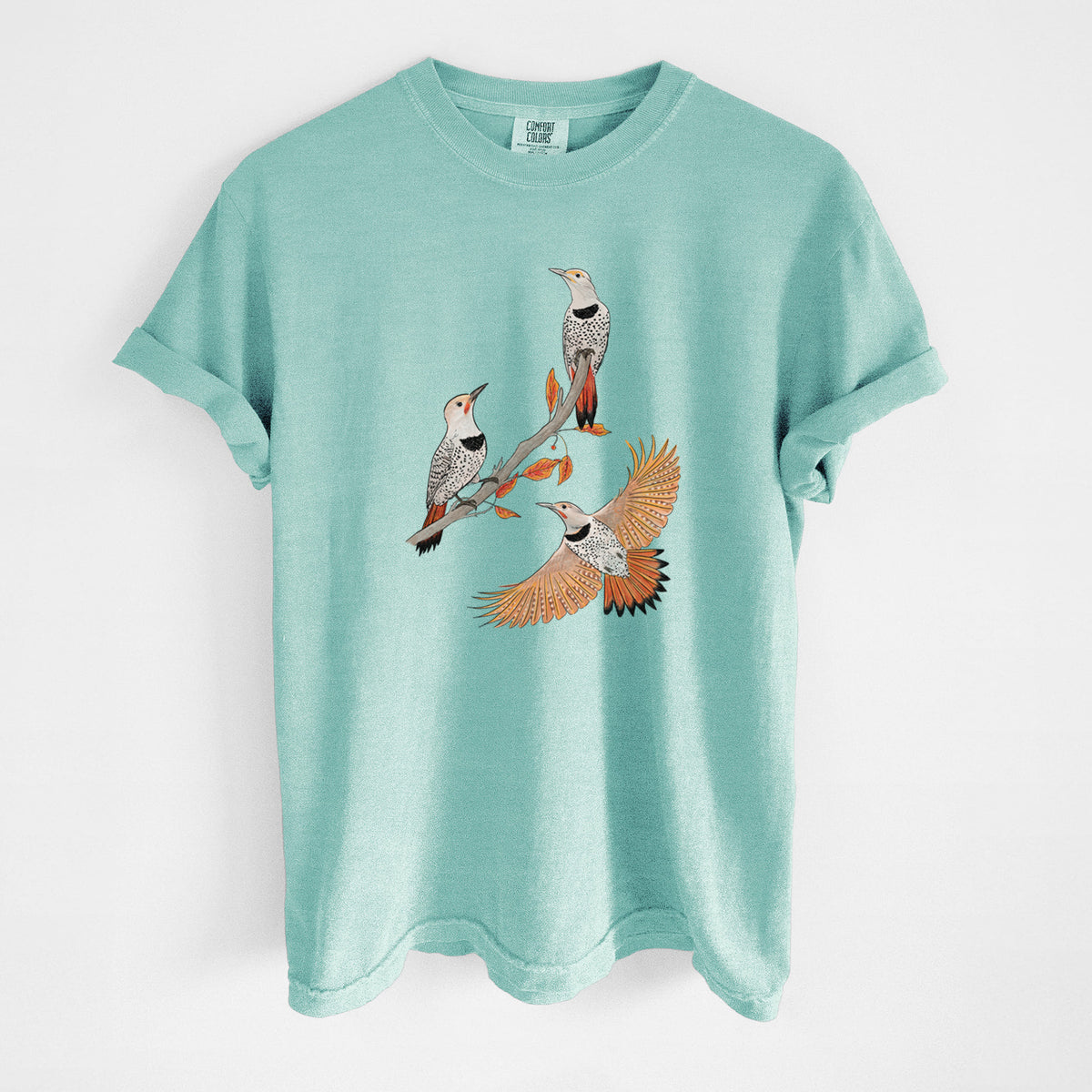 Northern Flickers (Red-shafted) - Colaptes auratus - Unisex Comfort Colors Garment-Dyed Heavyweight T-shirt