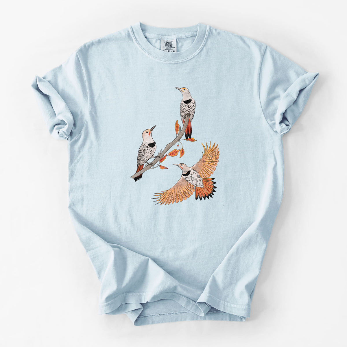 Northern Flickers (Red-shafted) - Colaptes auratus - Unisex Comfort Colors Garment-Dyed Heavyweight T-shirt