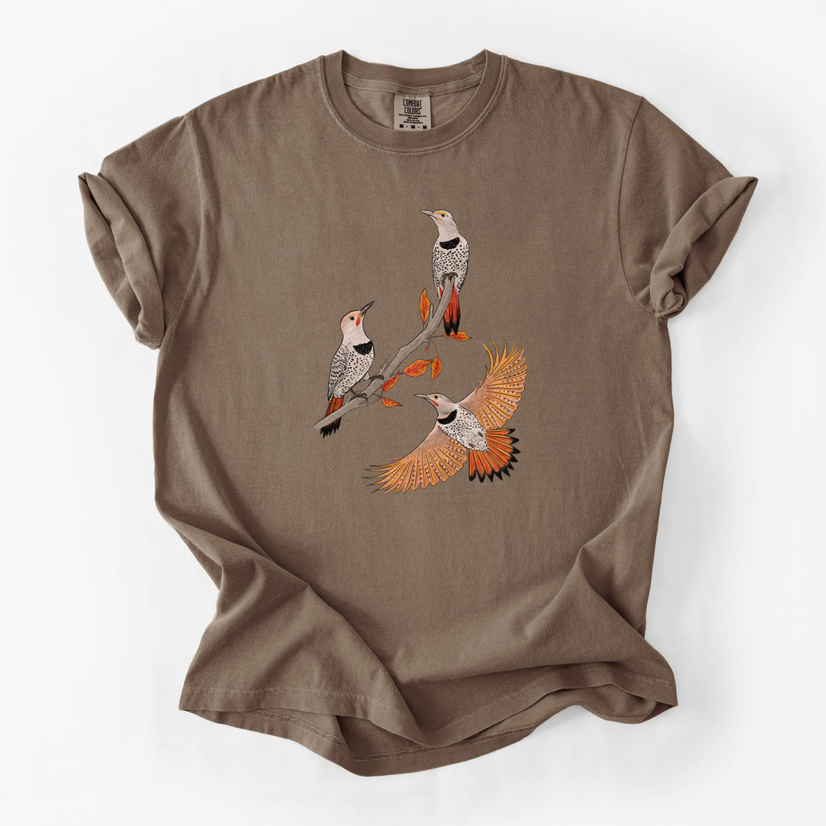 Northern Flickers (Red-shafted) - Colaptes auratus - Unisex Comfort Colors Garment-Dyed Heavyweight T-shirt