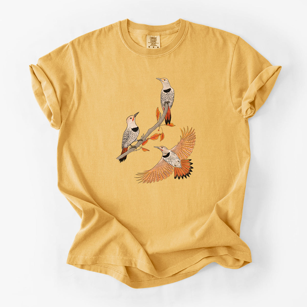 Northern Flickers (Red-shafted) - Colaptes auratus - Unisex Comfort Colors Garment-Dyed Heavyweight T-shirt