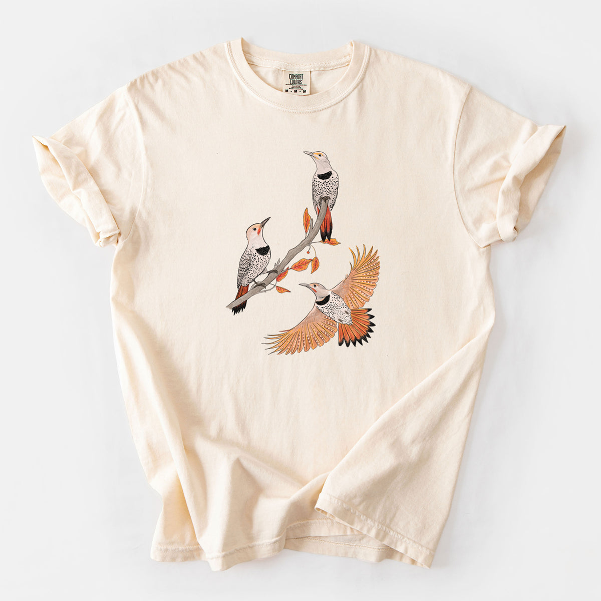Northern Flickers (Red-shafted) - Colaptes auratus - Unisex Comfort Colors Garment-Dyed Heavyweight T-shirt