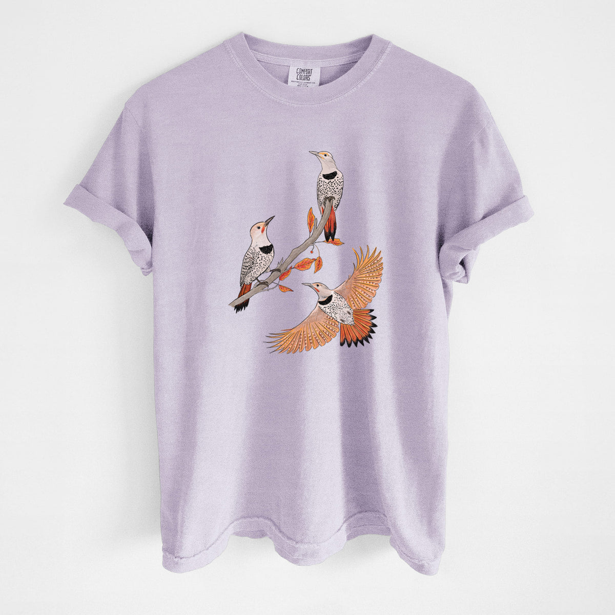 Northern Flickers (Red-shafted) - Colaptes auratus - Unisex Comfort Colors Garment-Dyed Heavyweight T-shirt