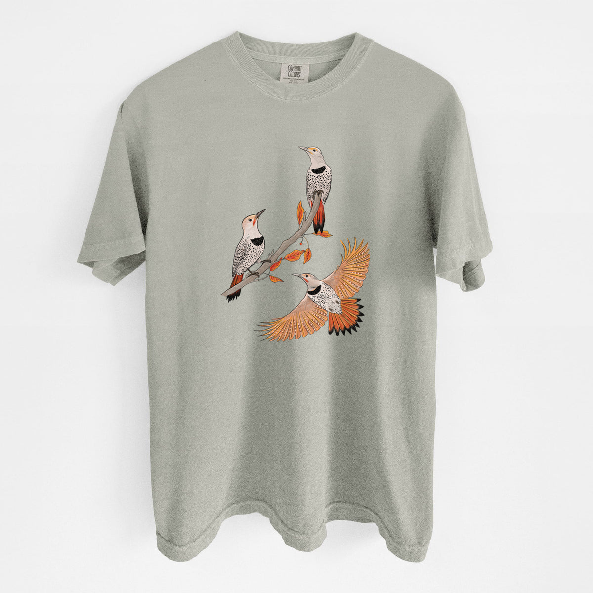 Northern Flickers (Red-shafted) - Colaptes auratus - Unisex Comfort Colors Garment-Dyed Heavyweight T-shirt