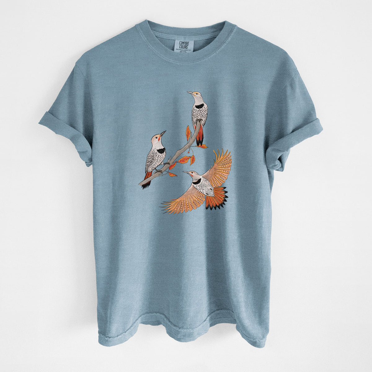 Northern Flickers (Red-shafted) - Colaptes auratus - Unisex Comfort Colors Garment-Dyed Heavyweight T-shirt