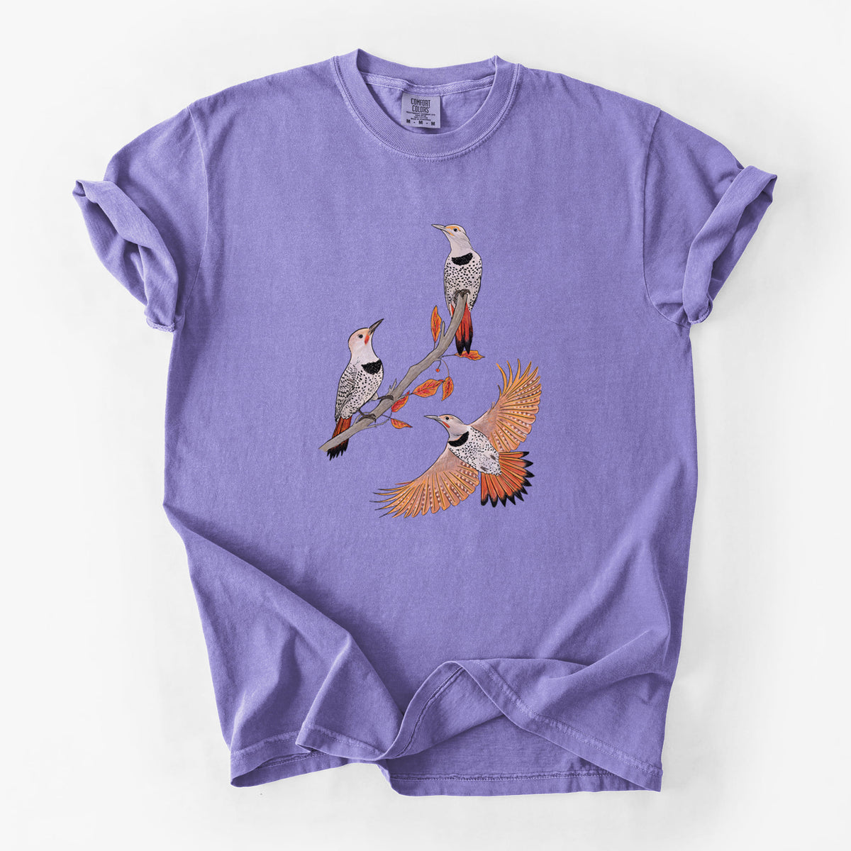 Northern Flickers (Red-shafted) - Colaptes auratus - Unisex Comfort Colors Garment-Dyed Heavyweight T-shirt