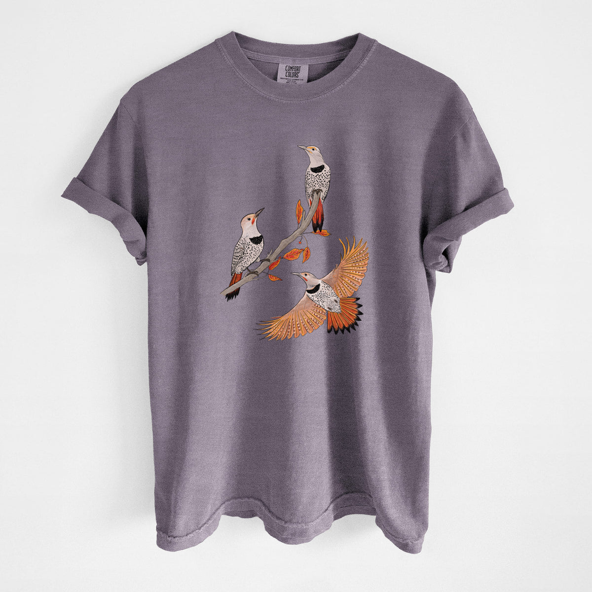 Northern Flickers (Red-shafted) - Colaptes auratus - Unisex Comfort Colors Garment-Dyed Heavyweight T-shirt