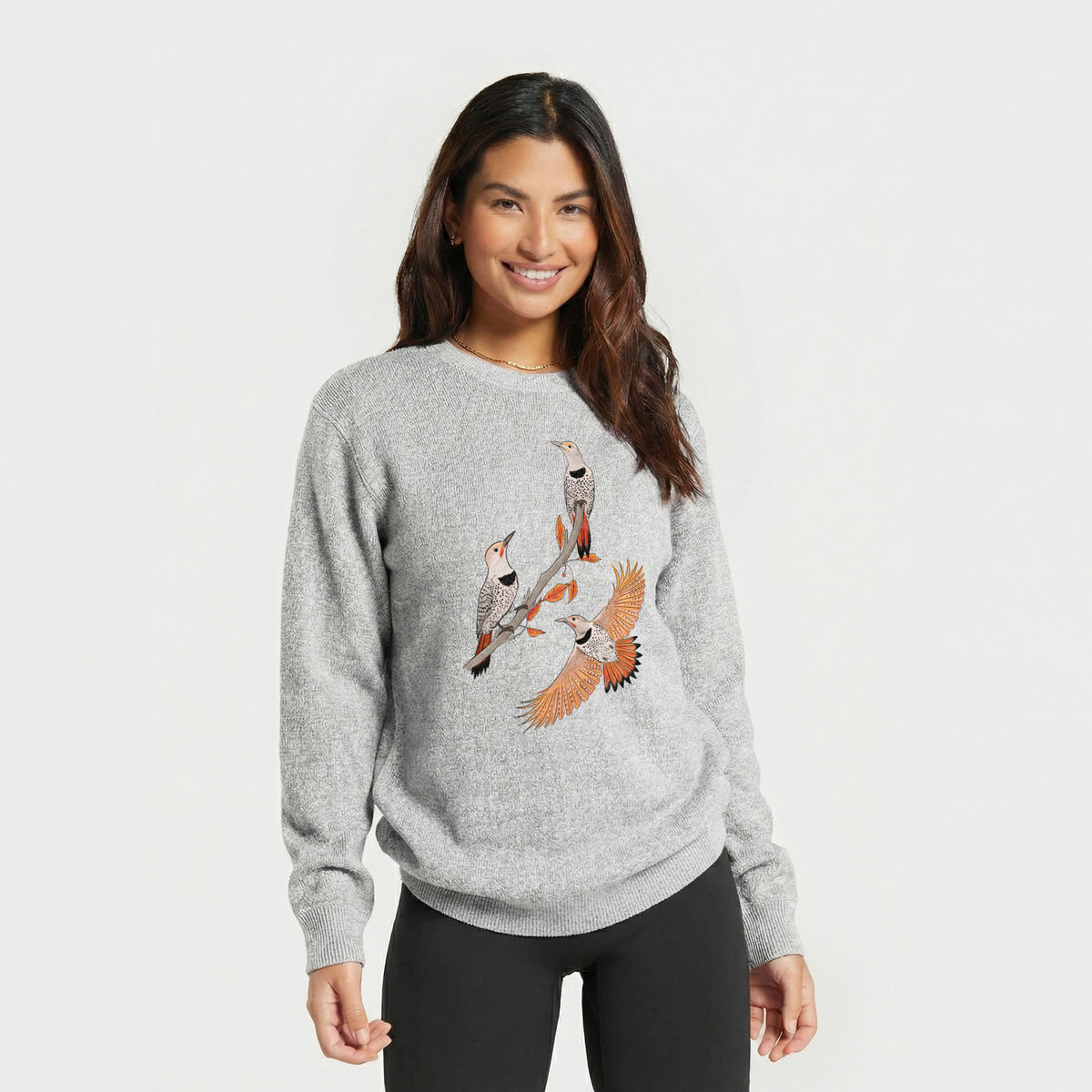Northern Flickers (Red-shafted) - Colaptes auratus - Knit Sweatshirt