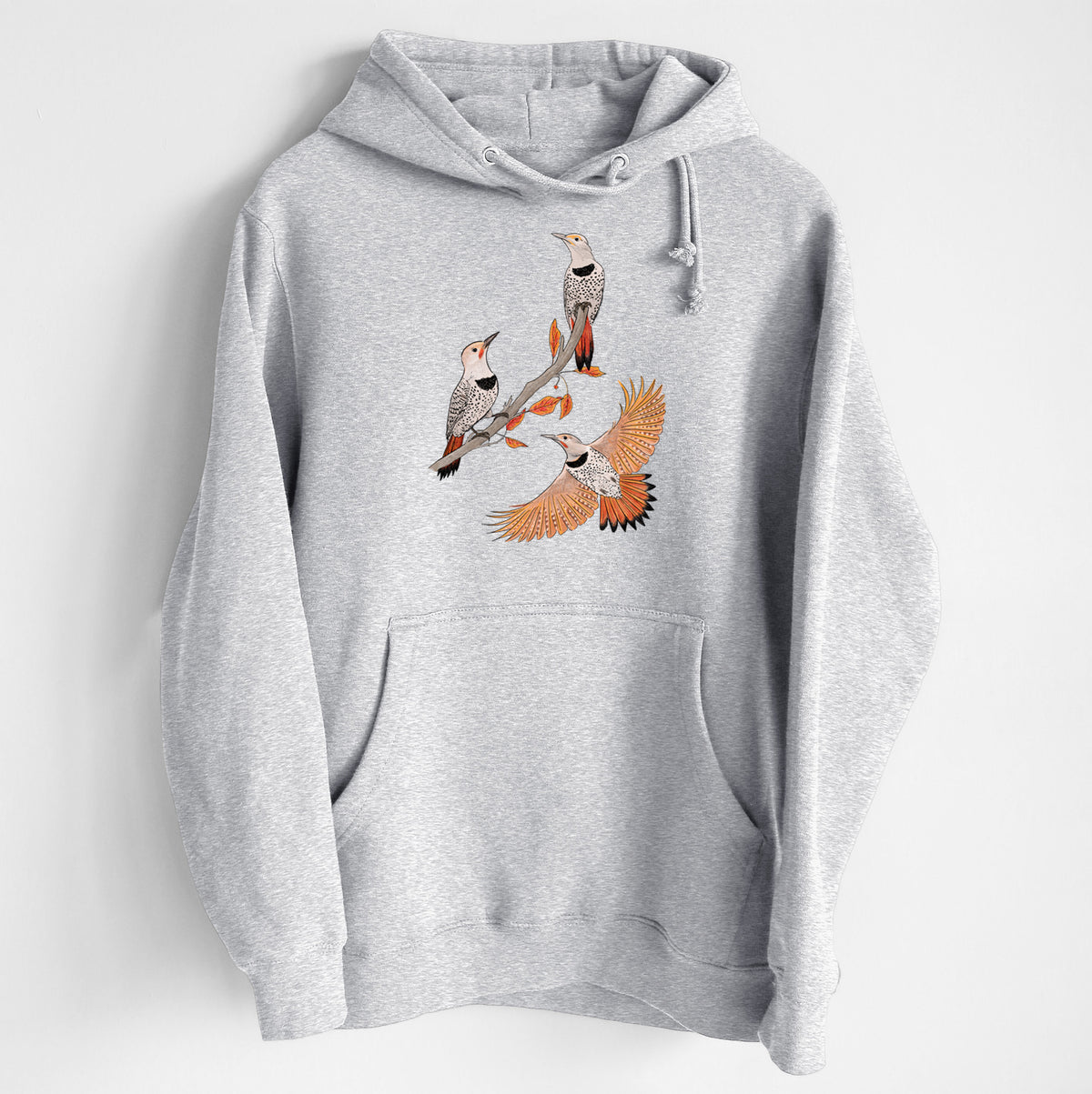 Northern Flickers (Red-shafted) - Colaptes auratus - Heavyweight Fleece Hoodie