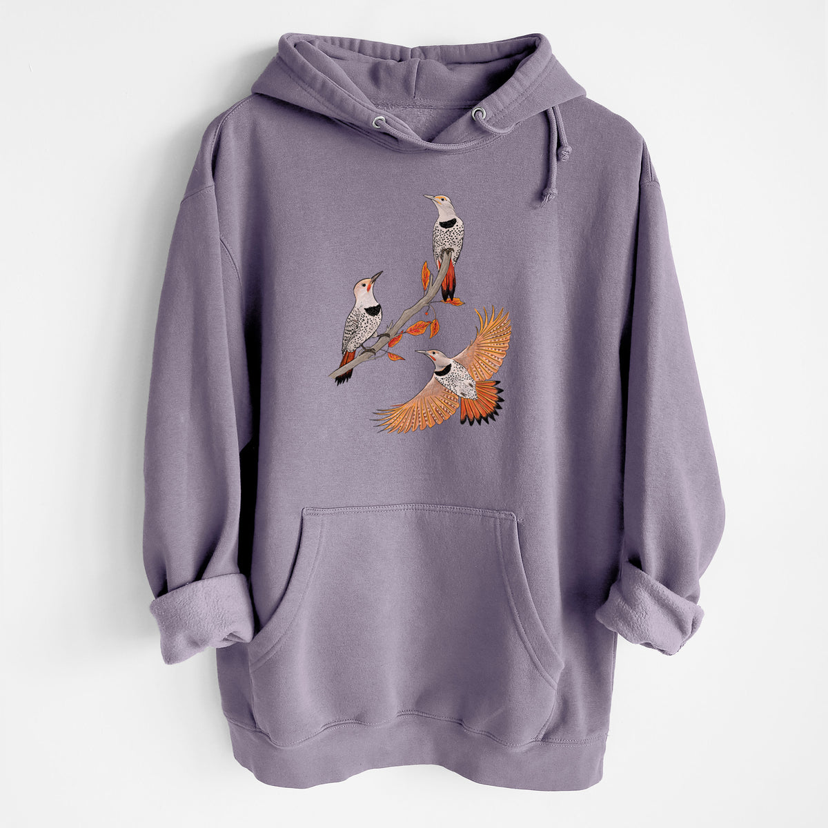 Northern Flickers (Red-shafted) - Colaptes auratus - Heavyweight Fleece Hoodie