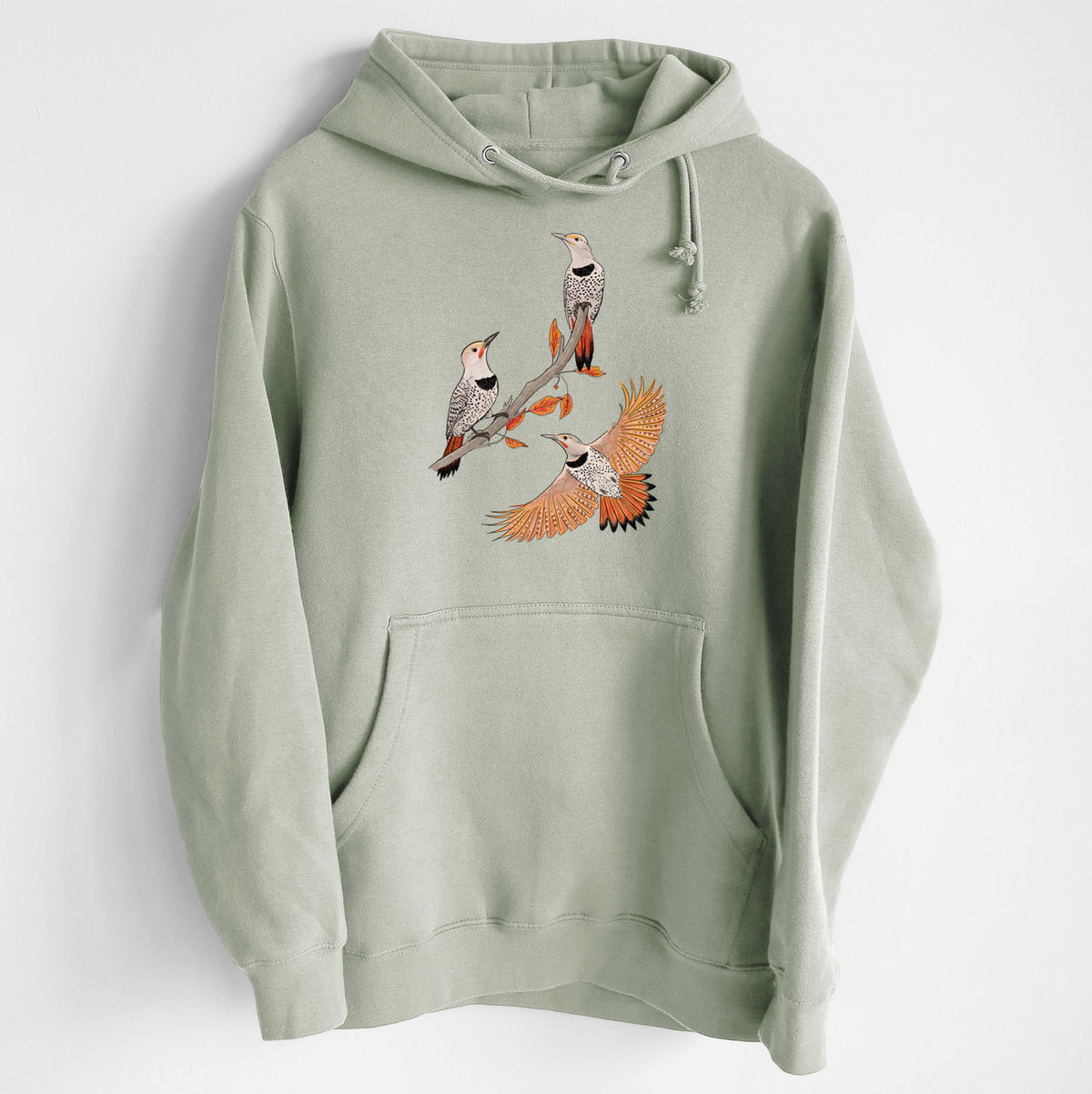 Northern Flickers (Red-shafted) - Colaptes auratus - Heavyweight Fleece Hoodie