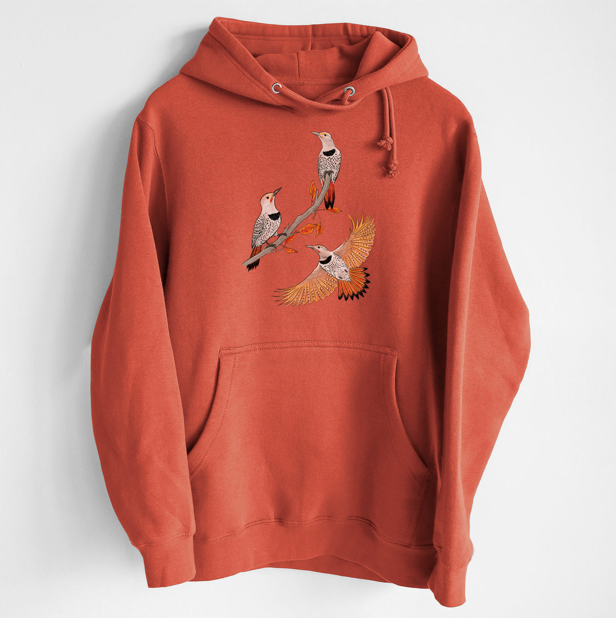 Northern Flickers (Red-shafted) - Colaptes auratus - Heavyweight Fleece Hoodie