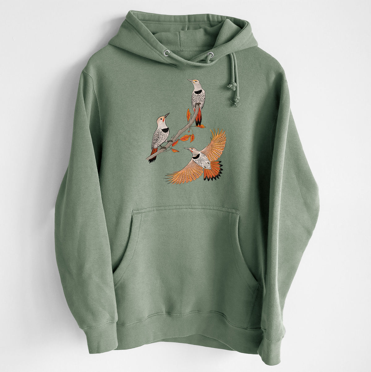 Northern Flickers (Red-shafted) - Colaptes auratus - Heavyweight Fleece Hoodie