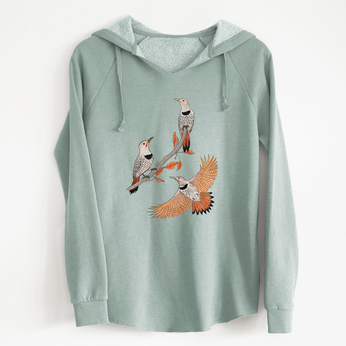 Northern Flickers (Red-shafted) - Colaptes auratus - Cali Wave Hooded Sweatshirt
