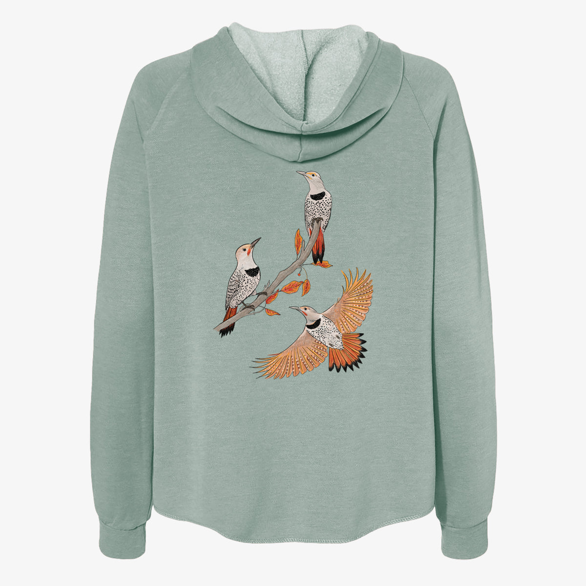 Northern Flickers (Red-shafted) - Colaptes auratus - Women's Cali Wave Zip-Up Sweatshirt