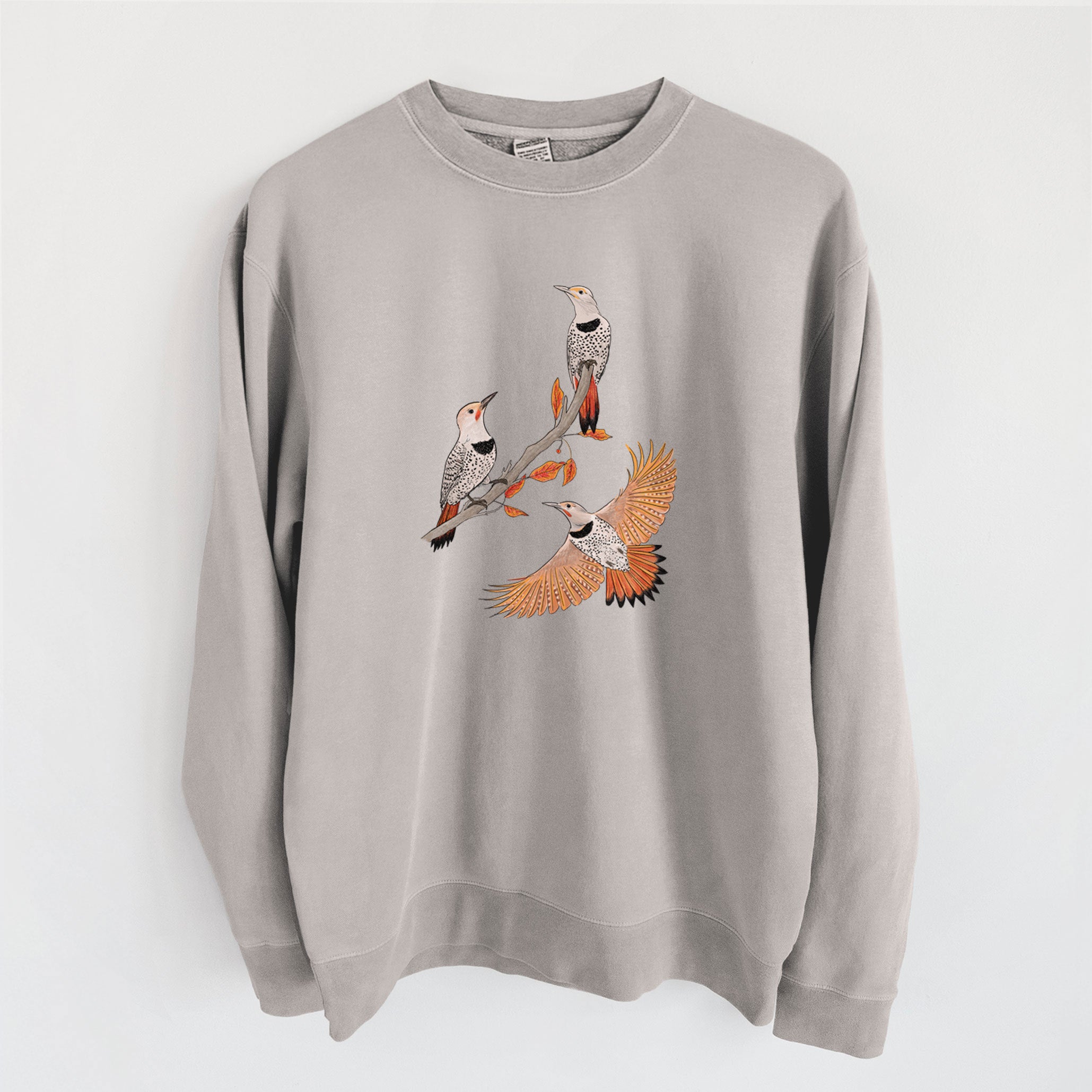 Northern Flickers (Red-shafted) - Colaptes auratus - Unisex Pigment Dyed Crew Sweatshirt