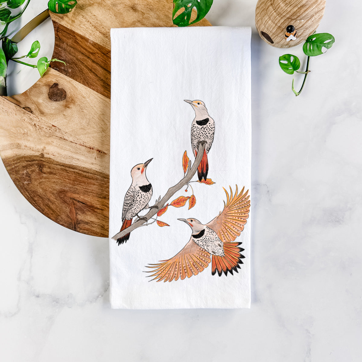 Northern Flickers (Red-shafted) - Colaptes auratus - Tea Towel
