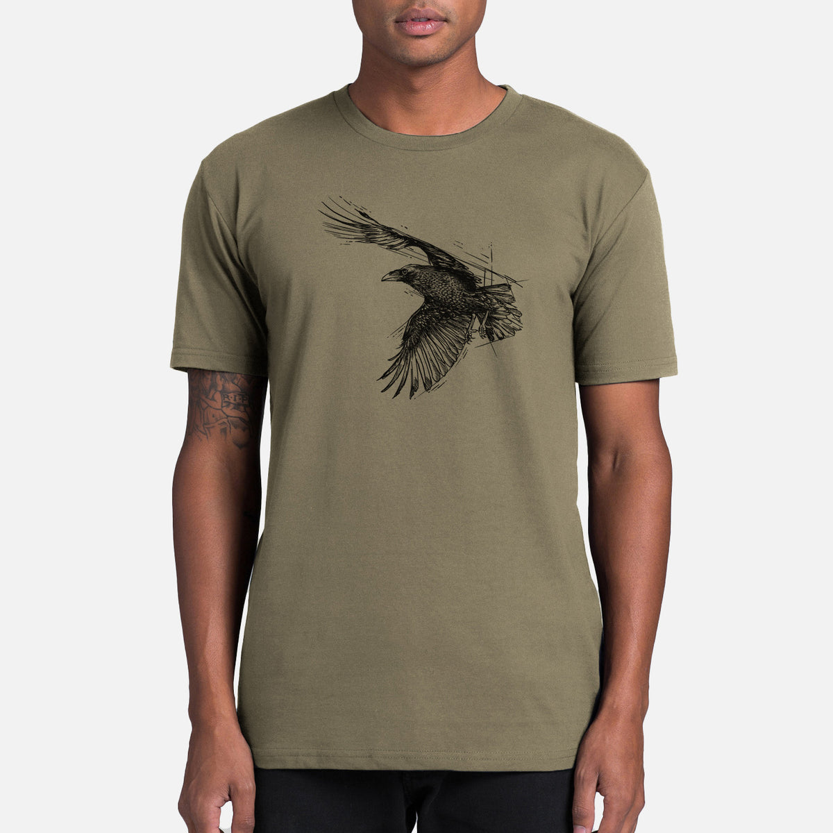 Flying Raven - Corvus corax - Mens Everyday Staple Tee