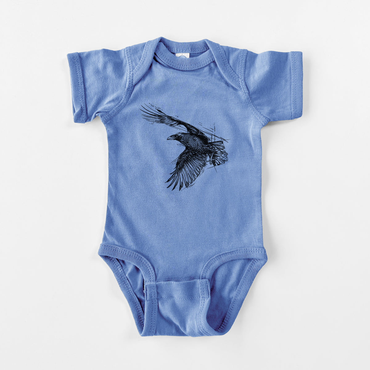 Flying Raven - Corvus corax - Baby Fine Jersey Bodysuit