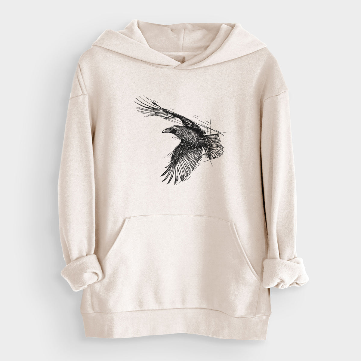 Flying Raven - Corvus corax  - Bodega Midweight Hoodie