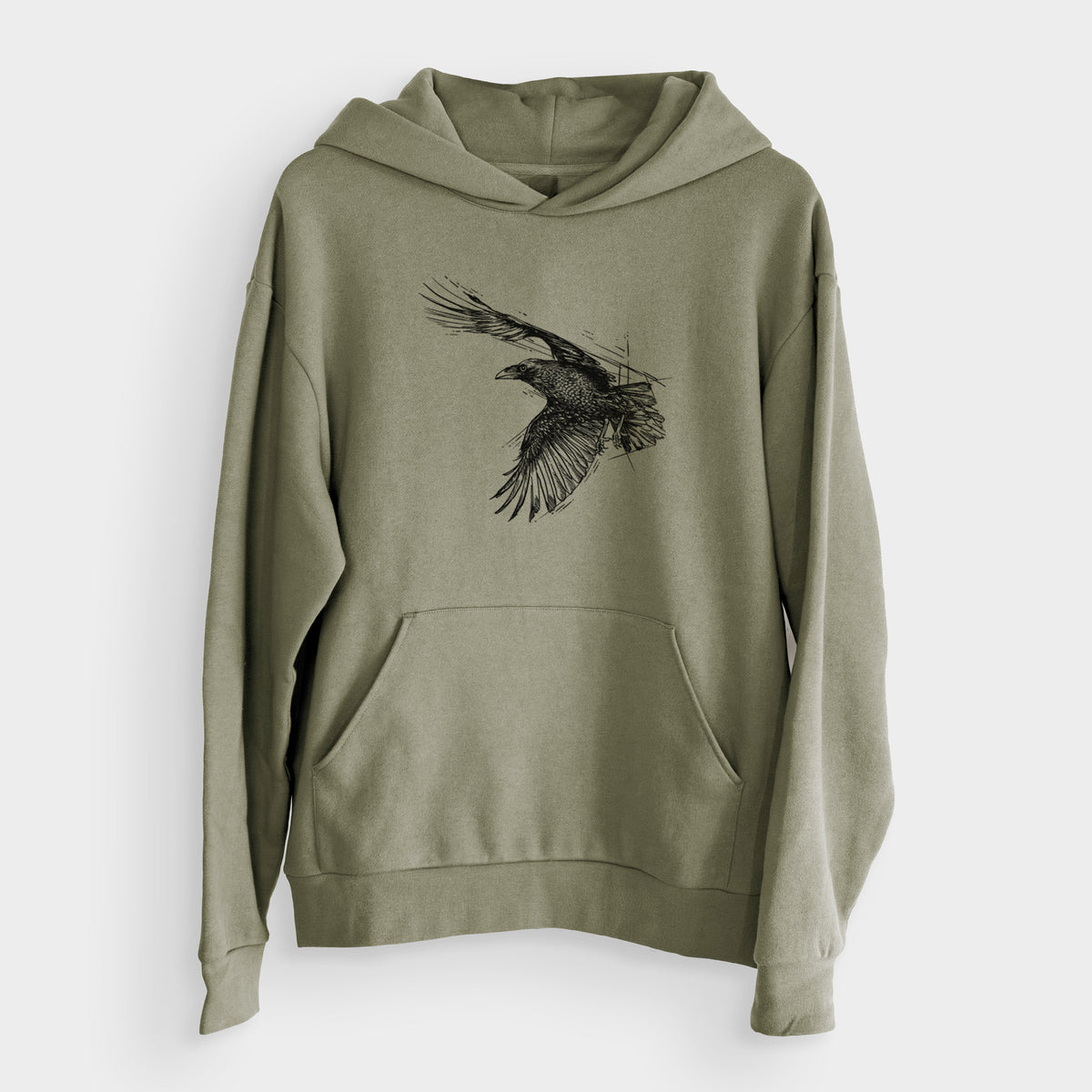 Flying Raven - Corvus corax  - Bodega Midweight Hoodie