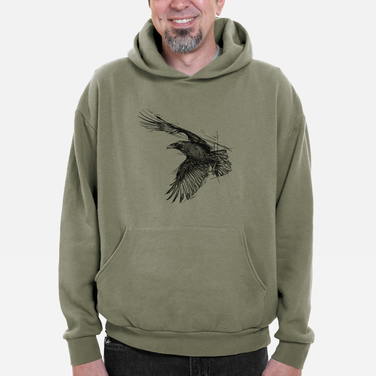 Flying Raven - Corvus corax  - Bodega Midweight Hoodie