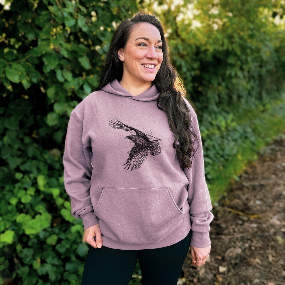 Flying Raven - Corvus corax  - Bodega Midweight Hoodie