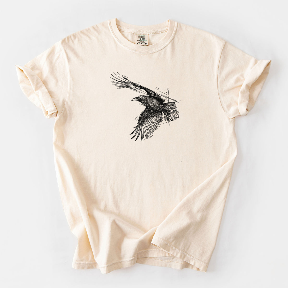 Flying Raven - Corvus corax - Unisex Comfort Colors Garment-Dyed Heavyweight T-shirt