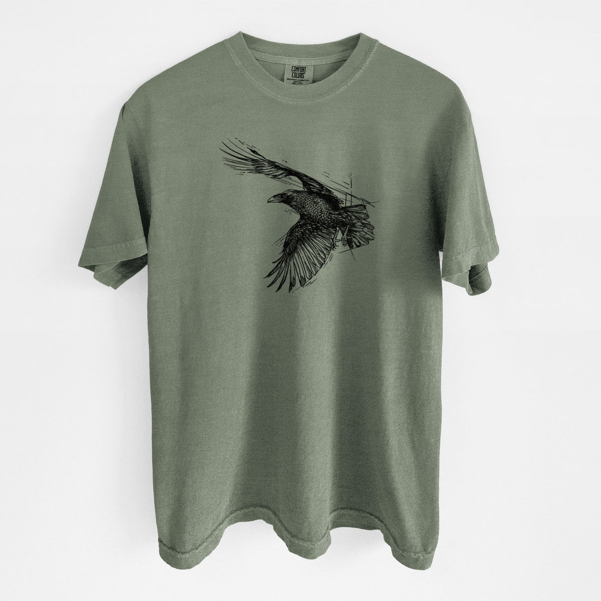 Flying Raven - Corvus corax - Unisex Comfort Colors Garment-Dyed Heavyweight T-shirt