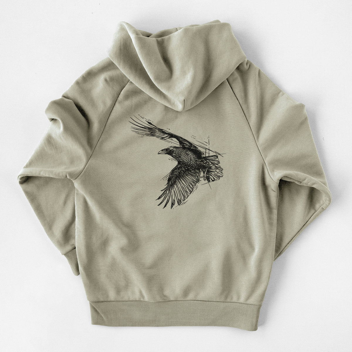 Flying Raven - Corvus corax - UltraLuxe Heavyweight French Terry Hoodie
