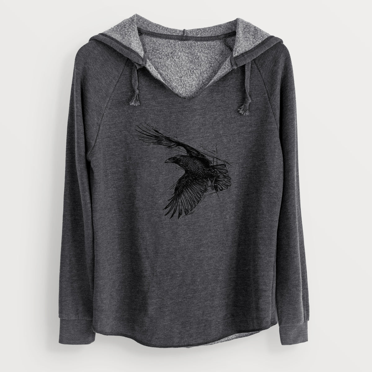 Flying Raven - Corvus corax - Cali Wave Hooded Sweatshirt