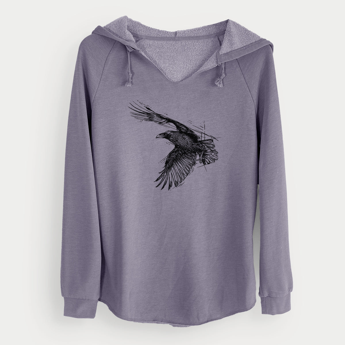 Flying Raven - Corvus corax - Cali Wave Hooded Sweatshirt