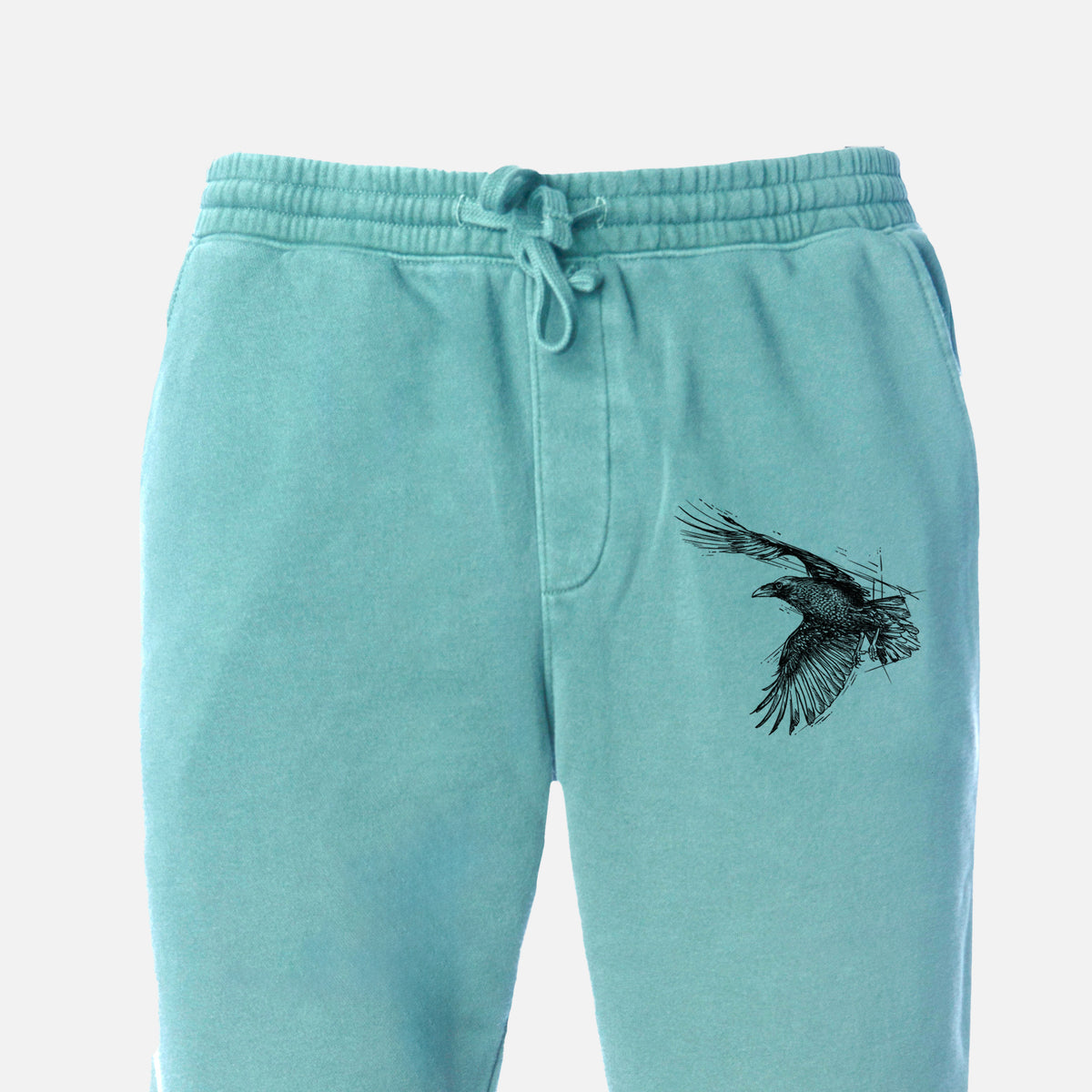 Flying Raven - Corvus corax - Unisex Pigment Dyed Sweatpants